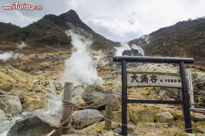 Immagine Sorgenti termali a Hakone, Giappone - Frequentatissima meta turistica nelle vicinanze di Tokyo, la bella località di Hakone è celebre per i suoi panorami del monte Fuji, per il parco nazionale Fuji-Hakone-Izu e per gli onsen (come quello di questa immagine), fonti naturali termali riscaldate e ricche di minerali perchè a contatto con i vulcani. Ne esistono circa 3 mila sparse su tutto il territorio giapponese © Suksamran1985 / Shutterstock.com