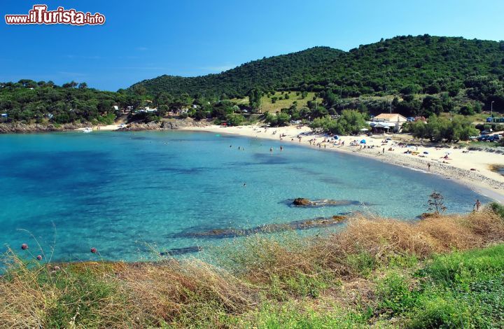 Immagine Spiaggia di Fautea a Porto-Vecchio, Corsica. E' uno dei gioielli naturali dell'isola grazie alla posizione e alla sabbia bianca e finissima della spiaggia protetta dalla torre genovese. Si trova 15 chilometri a nord di Porto-Vecchio.