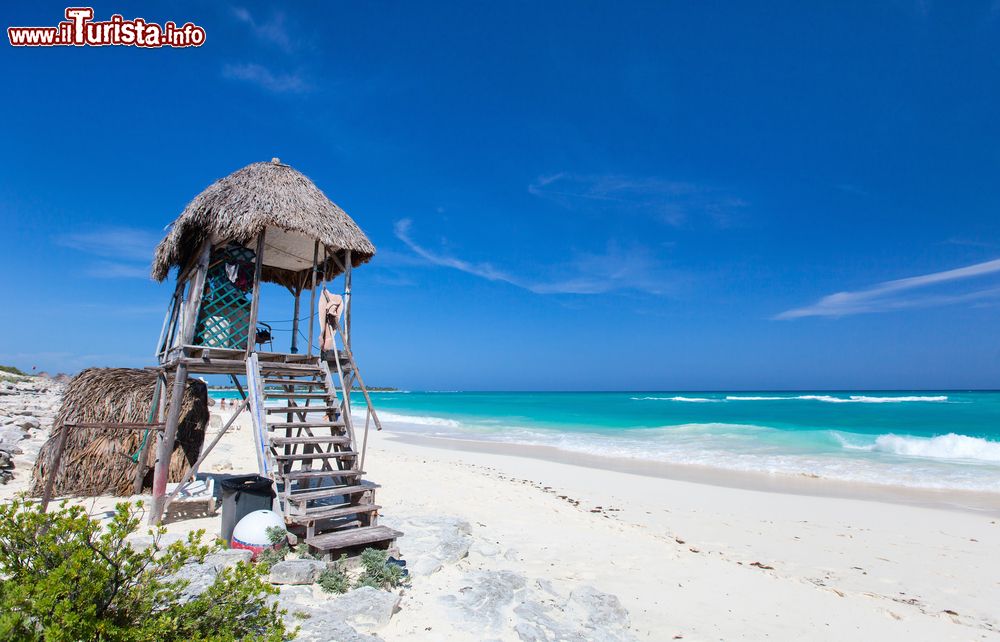 Immagine Spiaggia di sabbia bianca e Mare dei Caraibi a Cayo Largo, Cuba. A scoprirla nel 1494, in occasione del suo secondo viaggio verso queste terre, fu Cristoforo Colombo.