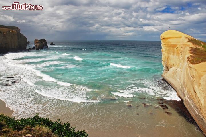 Immagine Veduta di Tunnel Beach, Nuova Zelanda, dall'alto. E' una delle spiagge più selvagge dell'isola  - © Jiri Foltyn / Shutterstock.com