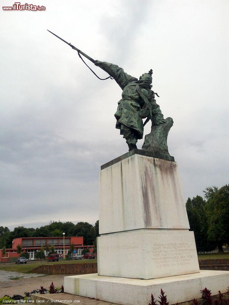 Immagine La statua del Soldato Morente di Robert Franges-Mihanovic a Osijek, Croazia. Questo monumento è dedicato ai soldati del 78° reggimento caduti sul campo di battaglia ed è importante esempio di scultura impressionista croata - © Adriana Iacob / Shutterstock.com