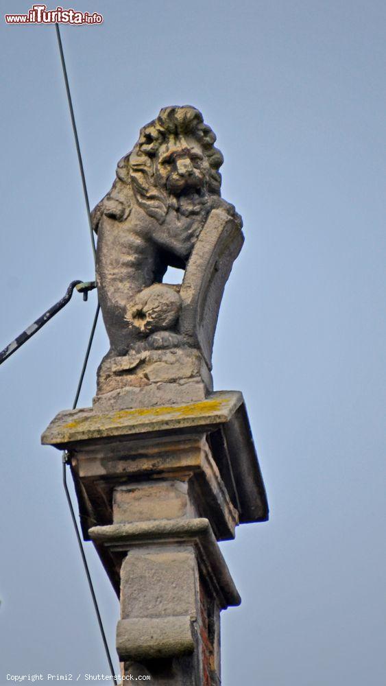 Immagine Statua di un leone in una casa del centro storico di Haarlem, Olanda - © Primi2 / Shutterstock.com