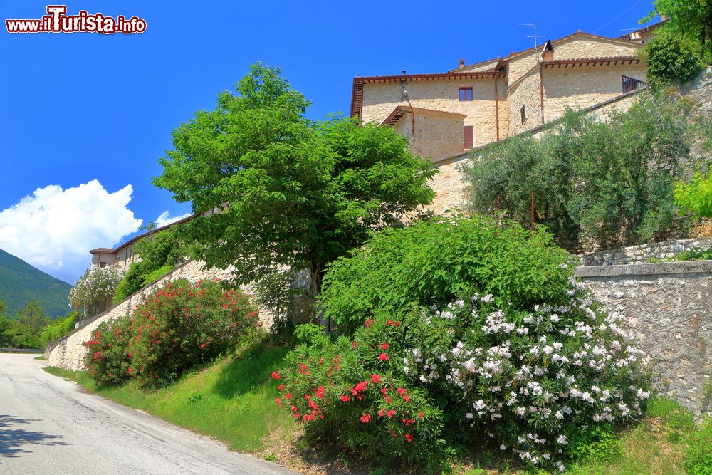 Immagine Strada che costeggia il centro di Vallo di Nera, uno dei borghi  più belli dell'Umbria