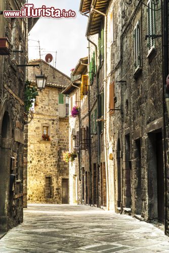 Immagine Una strada con le case in sasso nel borgo di Abbadia San Salvatore in Toscana- © Claudio Giovanni Colombo/ Shutterstock.com