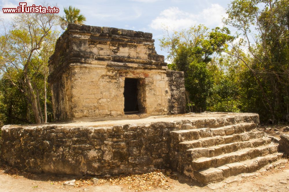 Immagine Un tempio maya presso il sito archeologico di San Gervasio, nel cuore dell'isola di Cozumel (Messico) - foto © Shutterstock.com