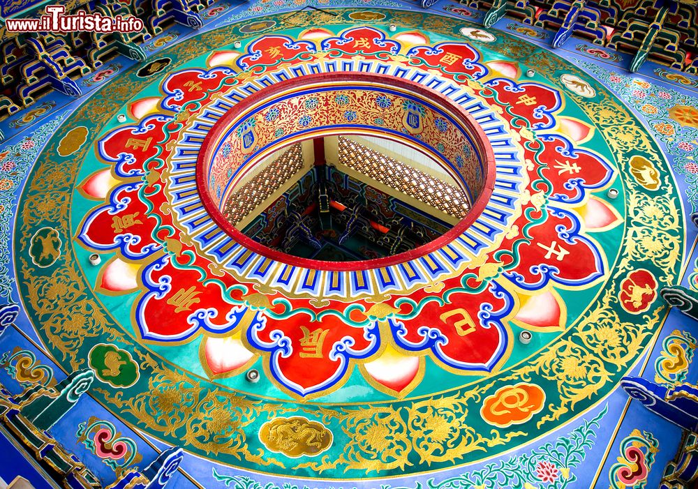 Immagine Un tradizionale tempio in stile cinese a Wat Leng-Noei-Yi nella regione di Nonthaburi,Thailandia.