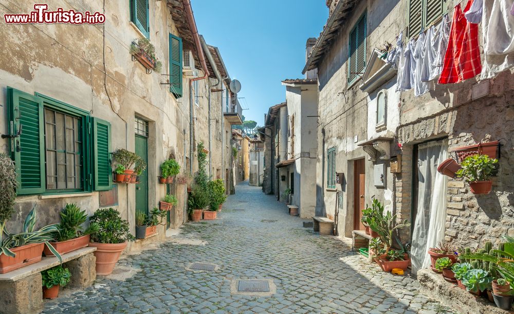 Immagine Le tradizionali case di Anguillara Sabazia affacciate sul centro storico, Lazio.