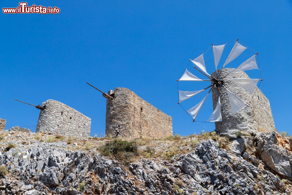 Immagine Tradizionali mulini a vento nella valle di Lassithi, Creta, Grecia.