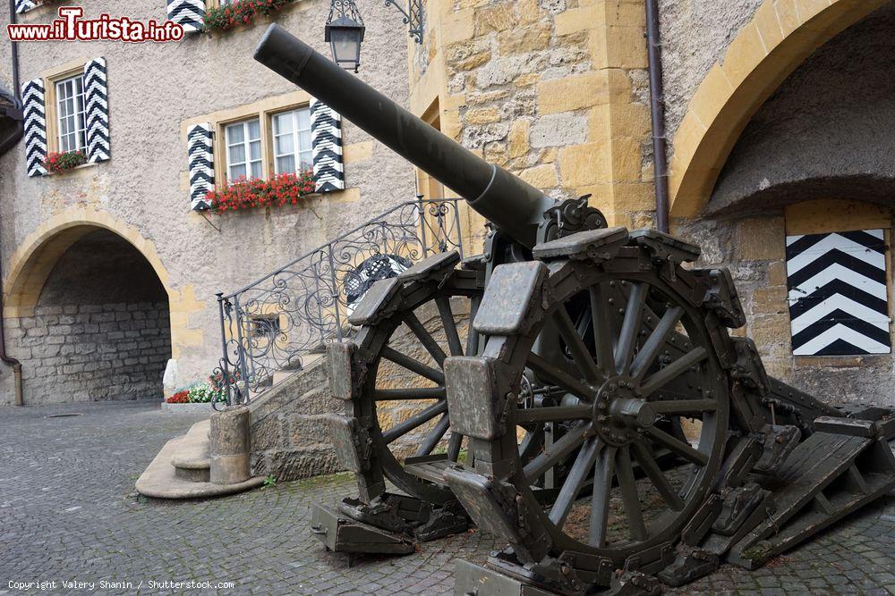 Immagine Un antico cannone nel cortile interno del castello di Murten, Svizzera - © Valery Shanin / Shutterstock.com