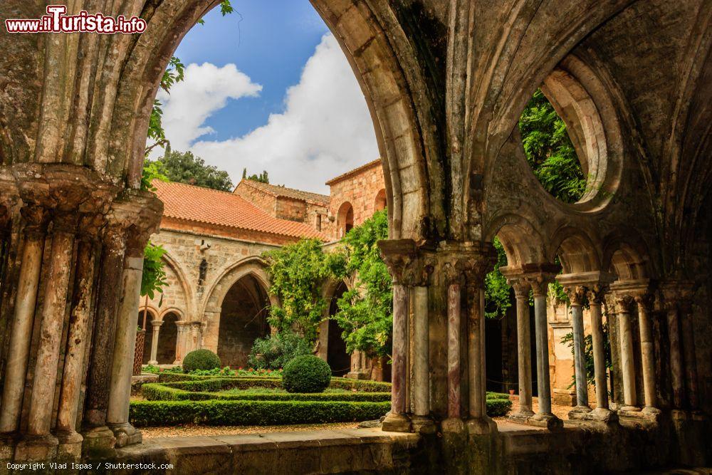 Immagine Un grazioso scorcio dell'abbazia di Fontfroide a Narbonne, Occitania, Francia, con siepi e fiori - © Vlad Ispas / Shutterstock.com