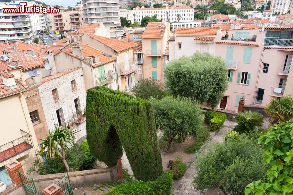 Immagine Un piccolo giardino nel centro storico di Cannes, Francia. Alcuni angoli nascosti dell'elegante e celebre cittadina della Costa Azzurra ospitano giardini e parchi privati.