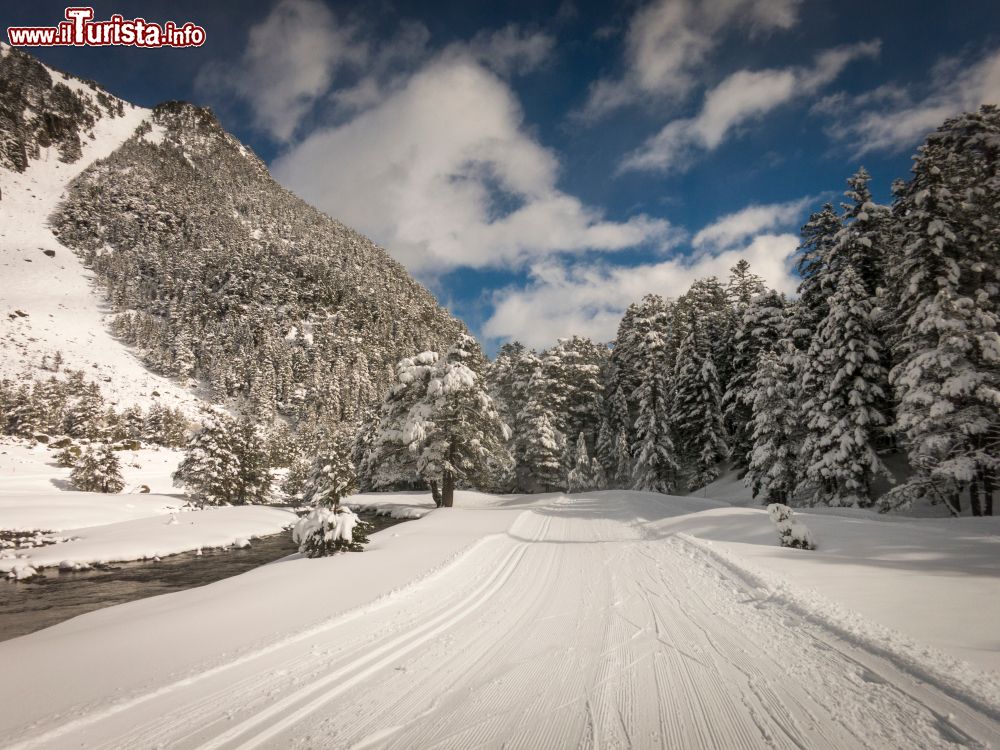 Immagine Un pittoresco panorama innevato a Cauterets, Francia: condizioni perfette per sciare e passeggiare.