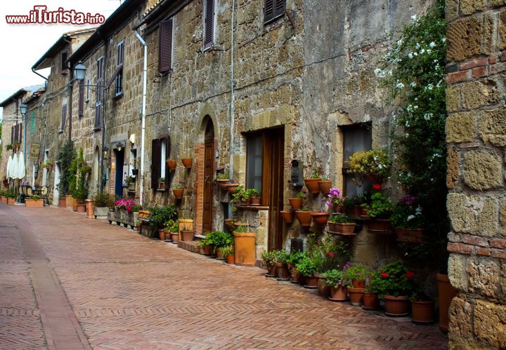 Immagine Un pittoresco vicolo di Sovana, Toscana. Le belle abitazioni in tufo si affacciano sui vicoli di Sovana, frazione del Comune di Sorano in provincia di Grosseto - © Reflex Life / Shutterstock.com