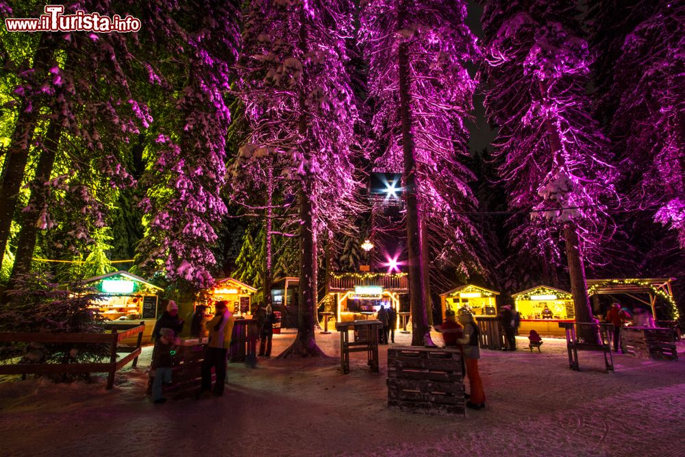 Immagine Un suggestivo bar allestito nella foresta di Lenzerheide, Svizzera. Siamo nel periodo dell'Avvento.