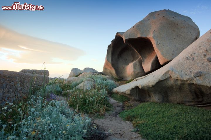 Immagine Un suggestivo paesaggio roccioso all'alba sull'isola di Lavezzi, Corsica.