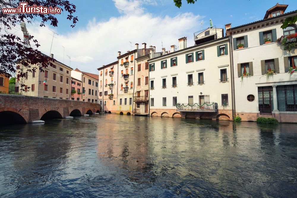 Immagine Un suggestivo scorcio panoramico degli edifici di Treviso e del fiume, Veneto.