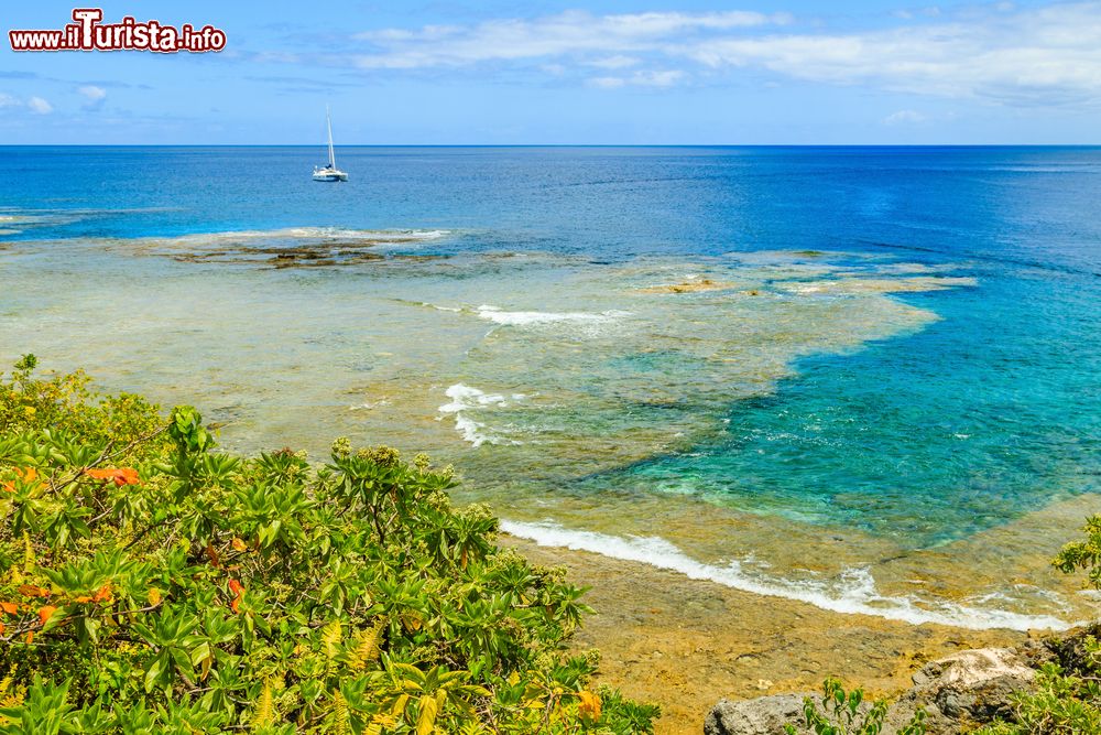 Immagine Un tratto della costa di Alofi, capitale dell'isola di Niue, Oceano Pacifico. Il villaggio si trova al centro della baia omonima nei pressi della scogliera di corallo che circonda quest'isola.