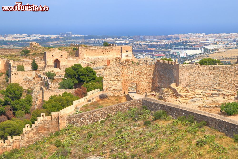 Immagine Un tratto delle antiche mura medievali del castello di Sagunto, Spagna. Testimone del passare del tempo e delle diverse civiltà che lo hanno abitato (visigoti, romani, arabi, cristiani...), è stato dichiarato monumento nazionale.