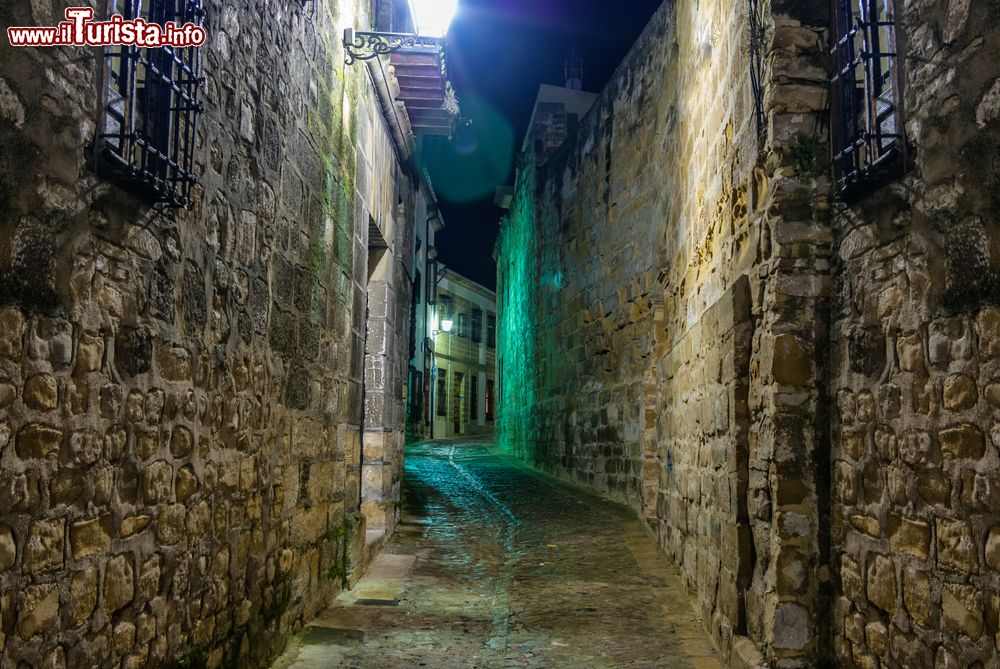 Immagine Un vicolo della città medievale di Baeza, Spagna, by night. E' stata la prima località interamente riconquistata da Isabella la Cattolica a scapito del regno arabo.