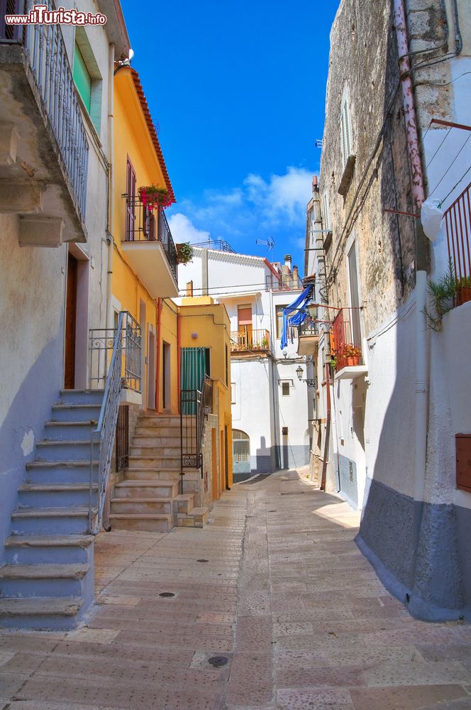 Immagine Un vicolo tradizionale nel centro storico di Ischitella, Puglia. Questo piccolo borgo sorge su un promontorio all'interno del parco Nazionale del Gargano: all'origine sarebbe stata una fortezza sveva.