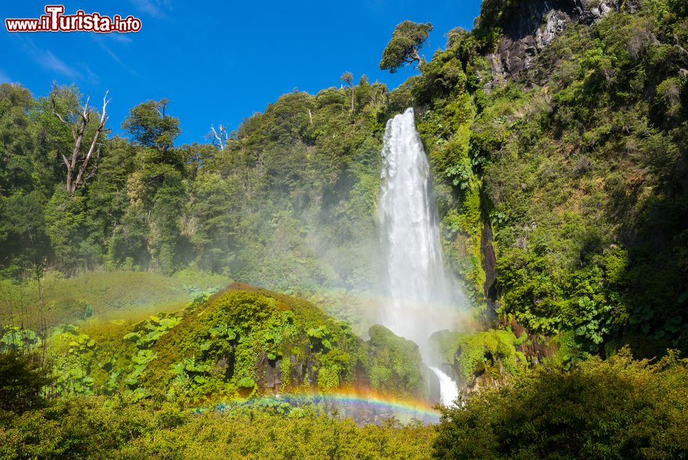 Immagine Una bella immagine della cascata Salto El Leon a Pucon, Cile.