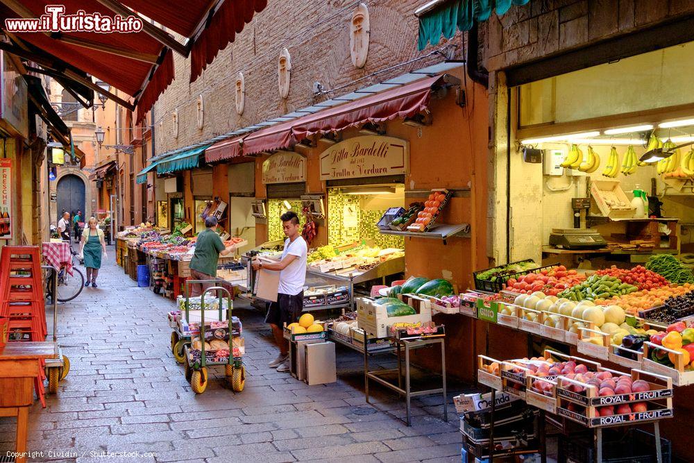 Immagine Una delle quattro strade principali del Mercato Quadrilatero in centro a Bologna - © Cividin / Shutterstock.com