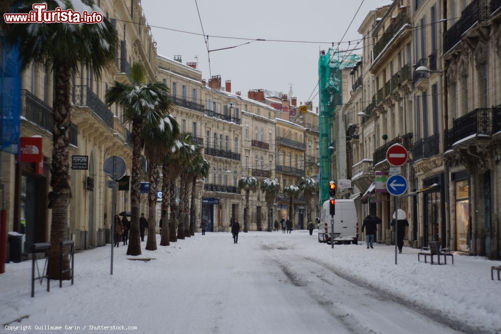 Immagine Una insolita veduta di Montpellier (Francia) imbiancata da una tormenta di neve - © Guillaume Garin / Shutterstock.com