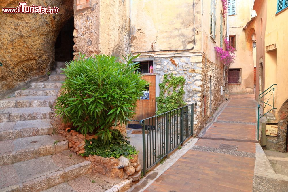 Immagine Una scalinata in un vicolo del centro storico di Roquebrune-Cap-Martin, Francia.