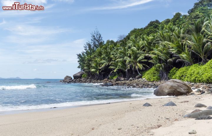 Immagine Una spiaggia deserta sull'isola di Silhouette, Seychelles (Africa). Situata appena 20 km a nord-ovest di Mahé, quest'isola selvaggia è lambita da un mare cristallino con la costa riparata dalla barriera corallina - © Serge Vero / Shutterstock.com