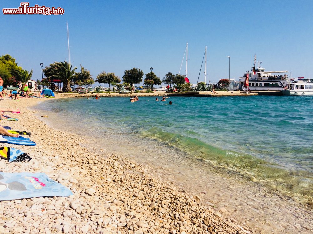 Immagine Una spiaggia nei pressi del porto di Orebic (Croazia): da qui si può ammirare anche l'isola di Korcula. La si raggiunge con meno di 15 minuti in traghetto.