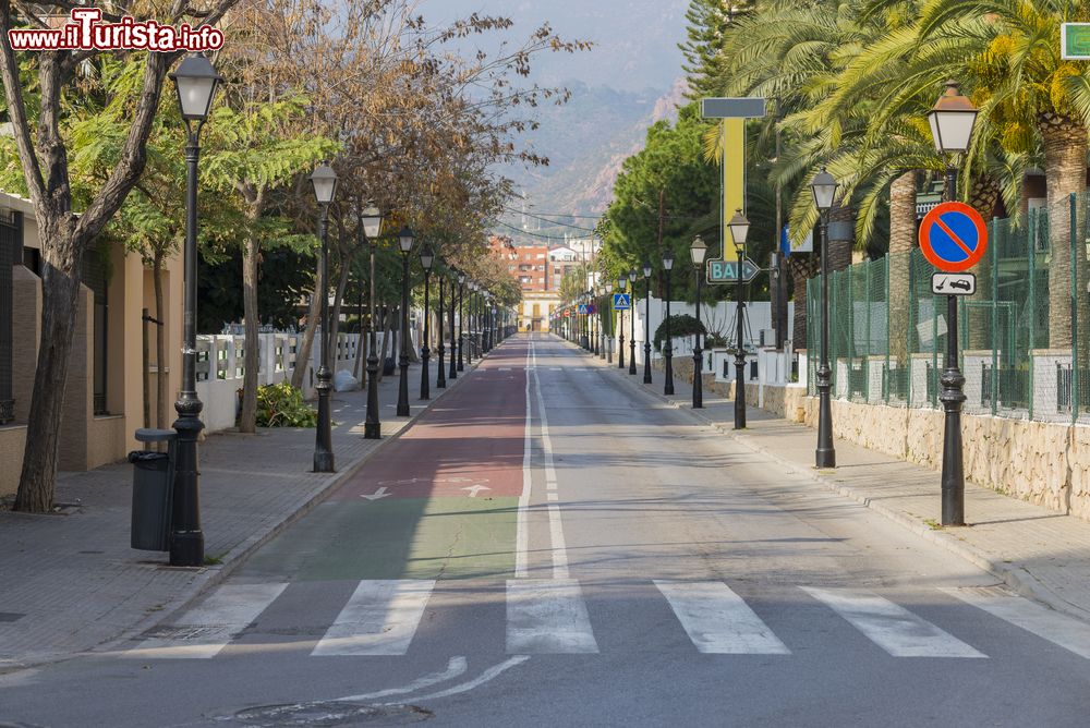 Immagine Una strada con pista ciclabile nella cittadina di Benicassim, Spagna.