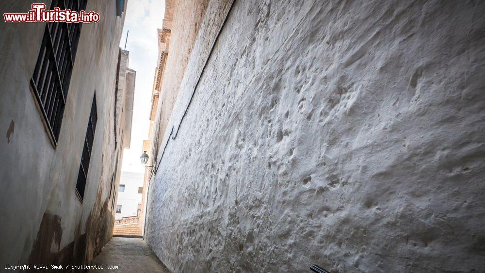 Immagine Una stretta viuzza del centro storico di Oliva, Valencia, con affacciate le tradizionali case di impronta architettonica spagnola - © Vivvi Smak / Shutterstock.com