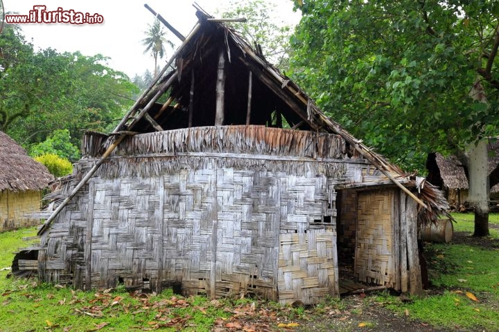 Immagine Una tipica abitazione a capanna, in paglia e legno, sulle isole Vanuatu, Oceania.