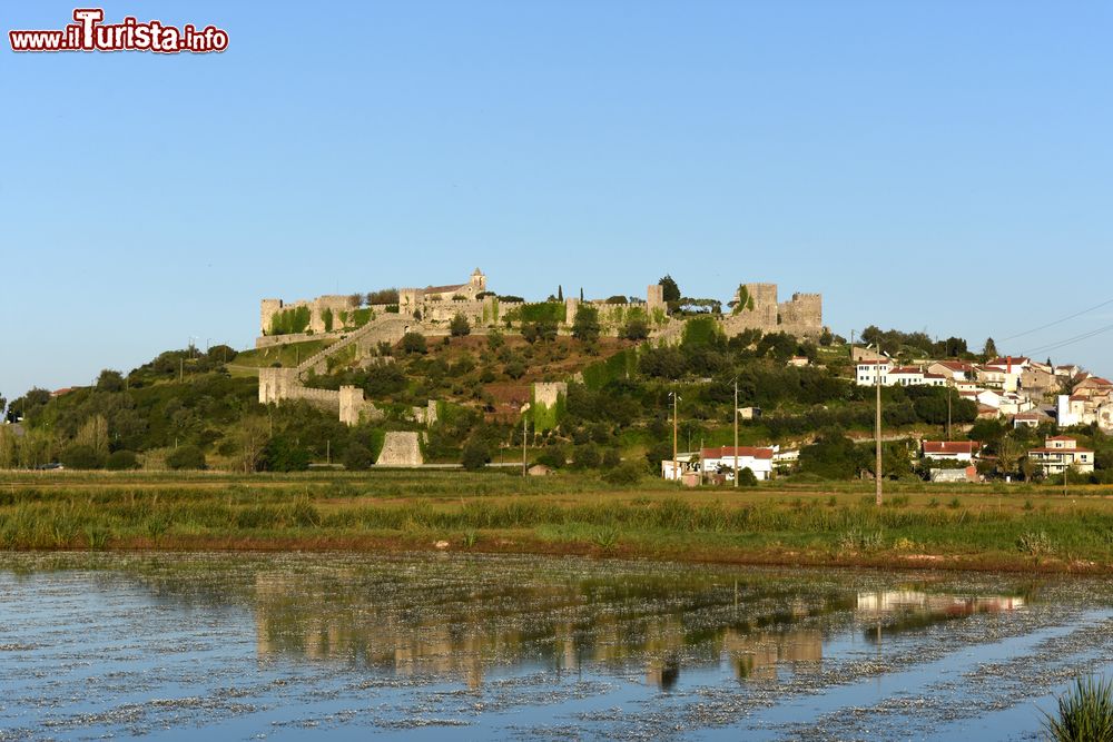 Immagine Una veduta del villaggio e del castello di Montemor-o-Velho, Portogallo. Questo grazioso comune portoghese si trova nel distretto di Coimbra.