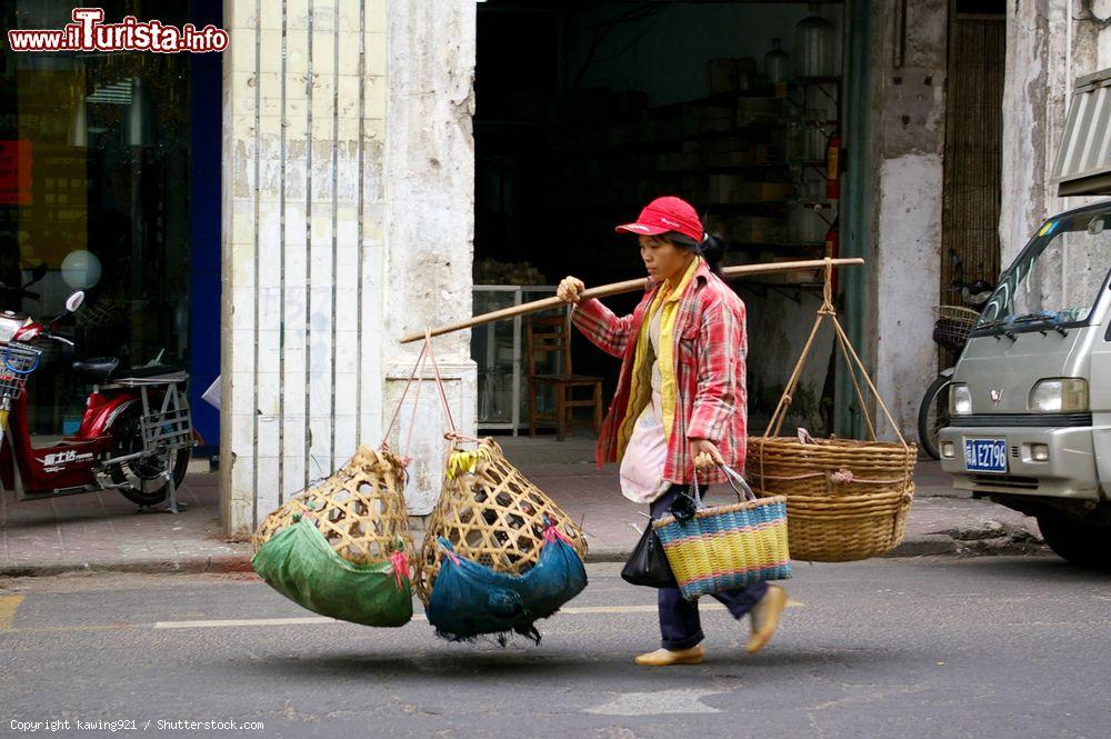 Immagine Una venditrice ambulante lungo le strade di Haikou, Cina  - © kawing921 / Shutterstock.com