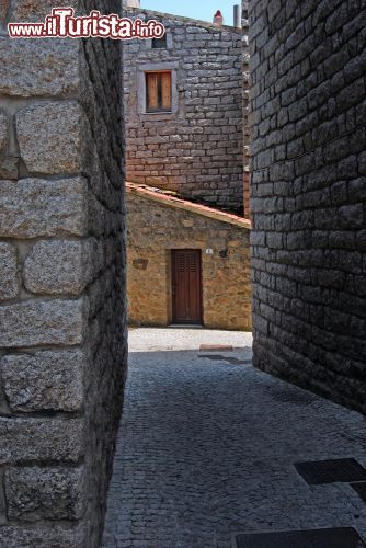 Immagine Una via del centro storico di Tempio Pausania, provincia di Sassari, Sardegna. Situata al centro della Gallura, ai piedi del Limbara, questa cittadina di 15 mila abitanti vanta un pittoresco centro storico fatto di edifici e pavimentazioni in granito e viali alberati - © 143334394 / Shutterstock.com