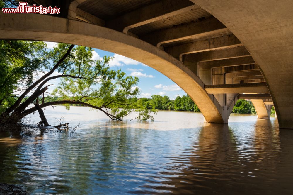 Immagine Uno scorcio da sotto il Lamar Boulevard Bridge a Austin, Texas (USA): questo storico ponte permette alla Texas State Highway Loop 343 (Lamar Boulevard) di attraversare il Lady Bird Lake.