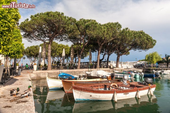 Immagine Uno scorcio del porto di Torri del Benaco, Verona, con barche ormeggiate - © 261209042 / Shutterstock.com