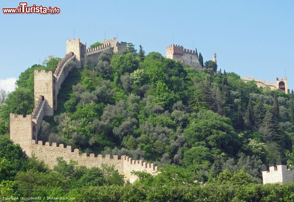 Immagine Uno scorcio della fortezza di Marostica in cima alla collina, Veneto. La costruzione delle mura risale all'epoca degli Scaligeri che dominarono questo territorio dal 1311 al 1387 - © ChiccoDodiFC / Shutterstock.com