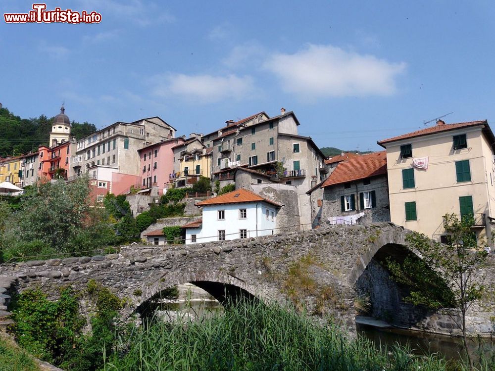 Immagine Uno scorcio di Voltaggio in Piemonte, provincia di Alessandria. In primo piano un ponte medievale. - © Davide Papalini - CC BY-SA 3.0, Wikipedia