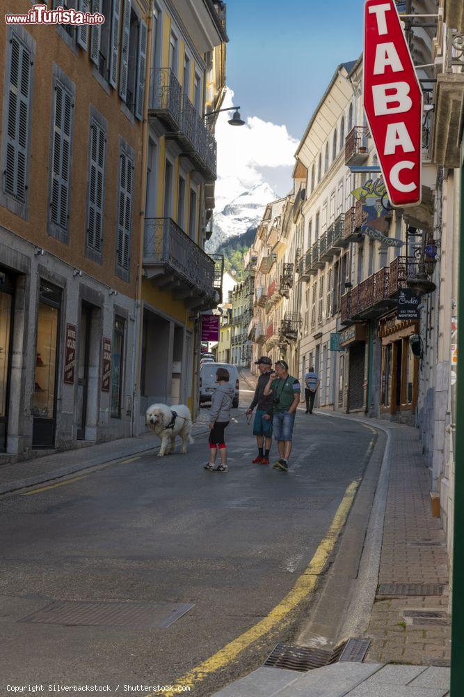 Immagine Uno splendido cane dei Pirenei a passeggio per Cauterets con i suoi proprietari, Francia - © Silverbackstock / Shutterstock.com