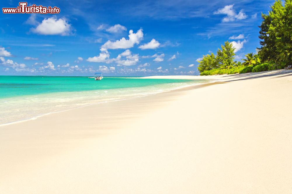 Immagine Uno splendido panorama della Virgin Beach Laguna a Denis Island, Seychelles. Questo piccolo gioiello 90 km a nord est di Mahè sorge dal mare con una caratteristica forma a mezzaluna.