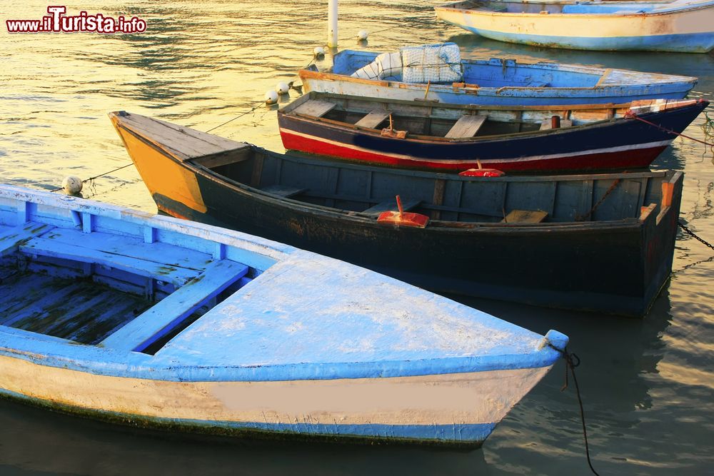 Immagine Vecchie barche da pesca nella baia di Boca Chica, Repubblica Dominicana.