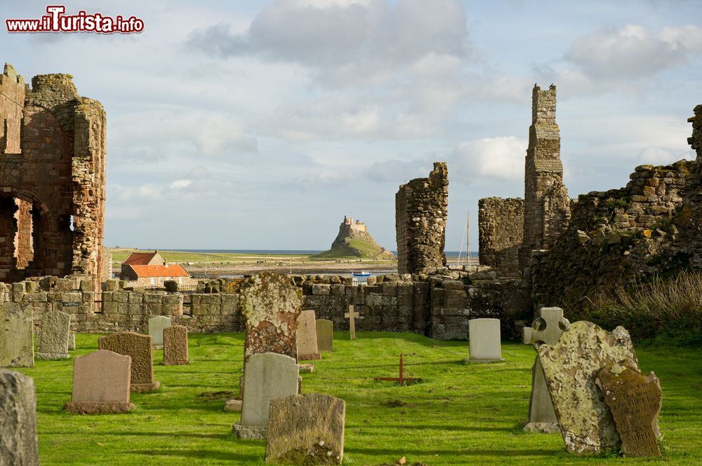 Immagine Veduta del castello di Lindisfarne dall'abbazia, Holy Island (Inghilterra).