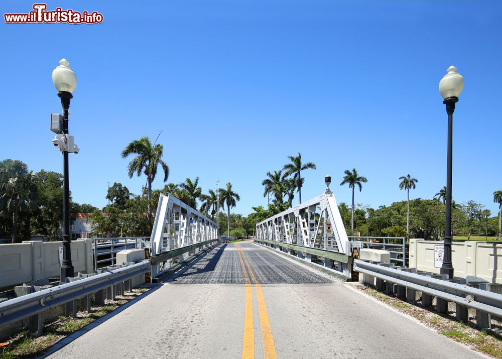 Immagine Veduta dell'11th Avenue Swing Bridge a Fort Lauderdale, Florida. Costruito nel 1924, è uno dei ponti più antichi della città: collega i quartieri di Sailboat Bend e Riverside Park e si trova a pochi isolati da Las Olas.