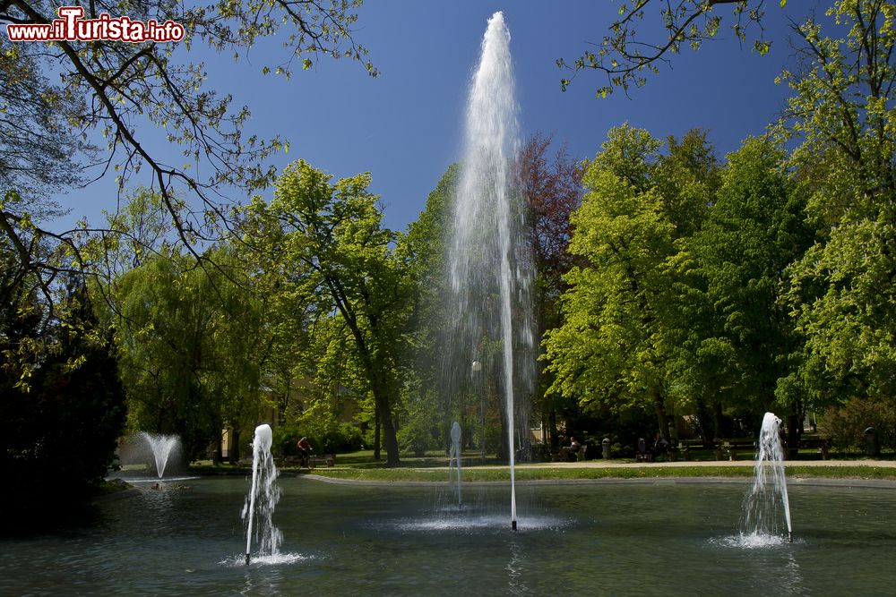 Immagine Veduta della spa e del resort di salute a Frantiskovy Lazne, Repubblica Ceca. Questa cittadina termale è racchiusa fra parchi verdi.
