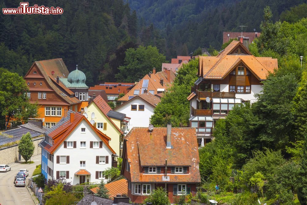 Immagine Veduta delle case tipiche di Triberg nella Foresta Nera; siamo in Germania nel Baden-Wurttemberg