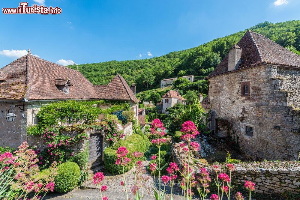 Immagine Veduta sul centro storico di Saint-Cirq-Lapopie, uno dei borghi più belli di Francia. Fin dal XX° secolo, questo borgo ha attratto artisti che hanno scelto di vivere fra le sue mura.