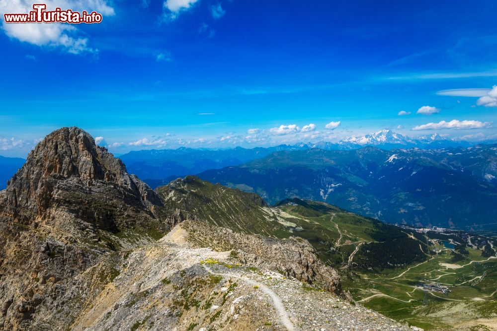 Immagine Veduta sul monte Saulire e su Courchevel 1850, parco nazionale della Vanoise, Alpi francesi.