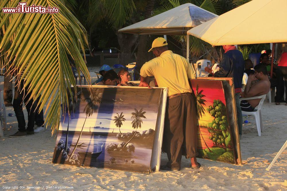 Immagine Venditore di dipinti a Boca Chica, Repubblica Dominicana, sulla spiaggia - © Don Mammoser / Shutterstock.com